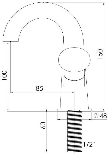 rvb Смеситель для раковины на столешнице с одним отверстием Deville 1955.--.30 - Вид №1