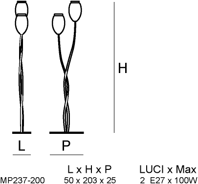Siru Торшер из муранского стекла Tulipano Mp 237-200 - Вид №1