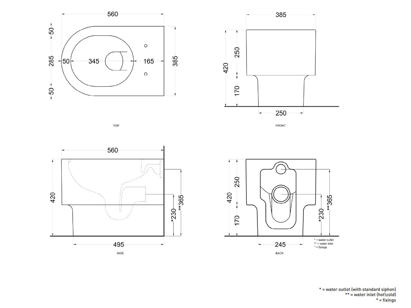 Керамический туалет без пола Ceramica Cielo Otis ARCH-00051381 - Вид №3