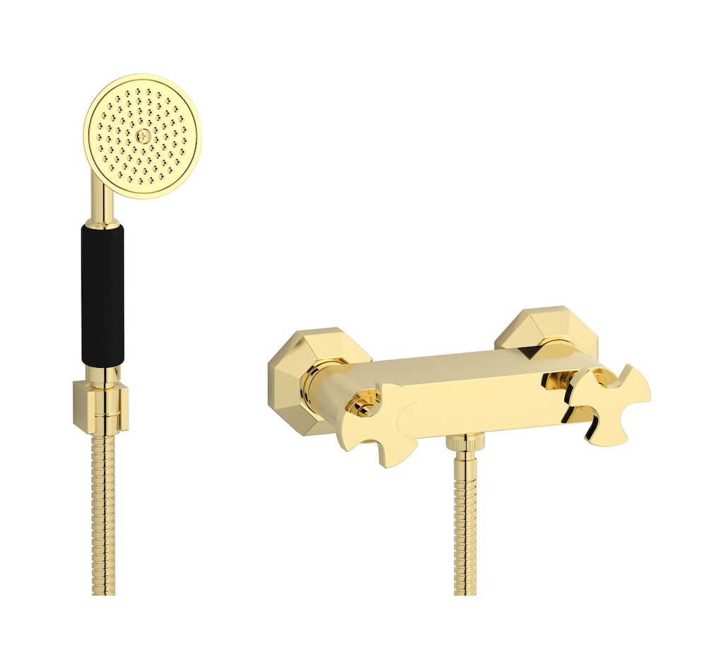 Встроенный смеситель для душа в комплекте с душевым гарнитуром. WE ARE IB bt350ii Pale Gold Belmondo 