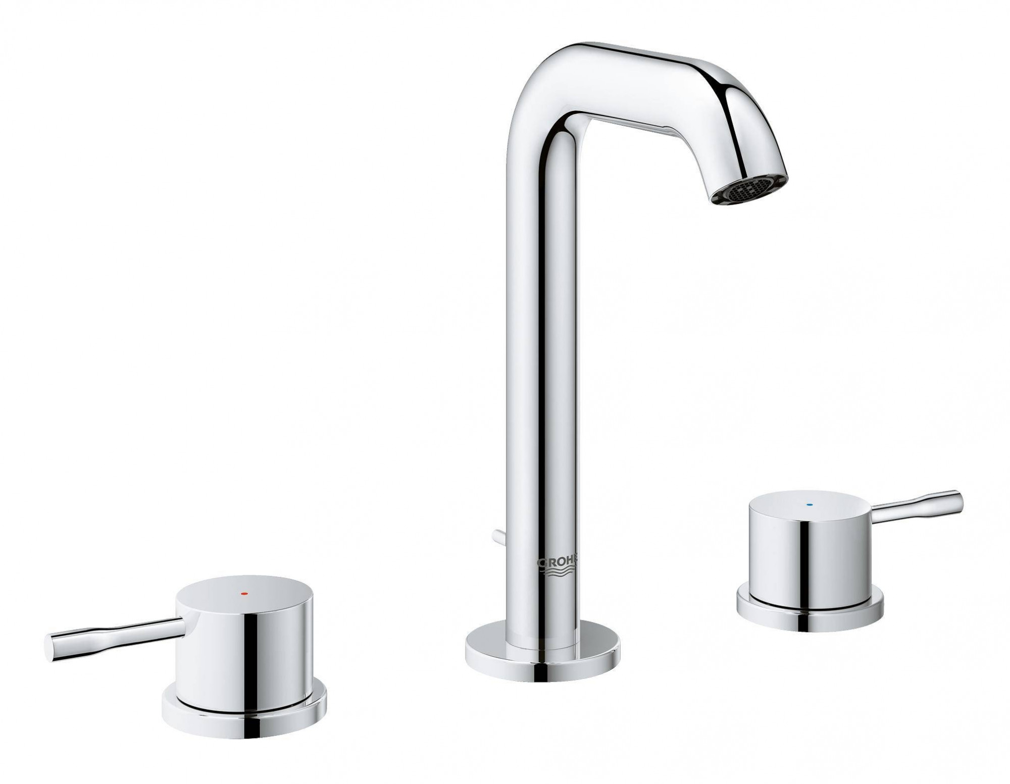 Смеситель для раковины GROHE Essence+ на 3 отверстия с донным клапаном, хром (20296001)