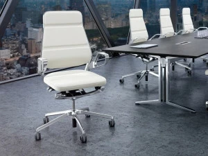 König Neurath Поворотное офисное кресло из кожи с 5 спицами Auray