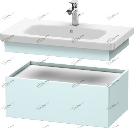 DS628100909 Шкафчик DuraStyle #DS6281 730 x 448 мм Светло-голубой матовый декор Duravit