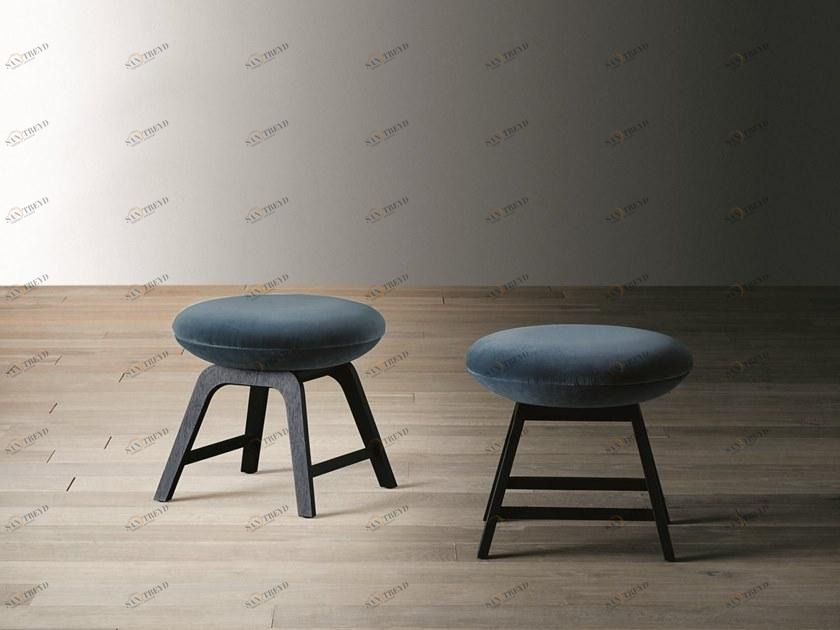 Meridiani Низкий табурет из ткани с подставкой для ног Jo & jill sun-id-1483934