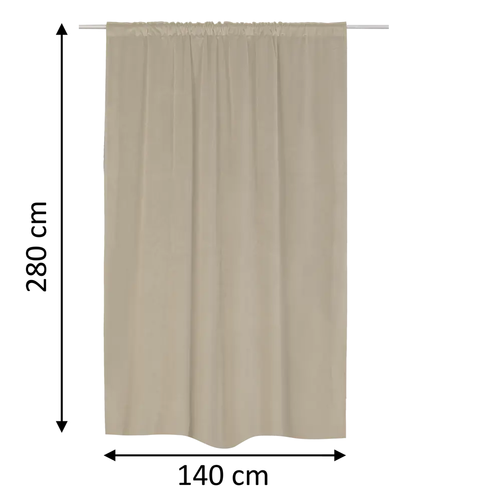 Штора на ленте Inspire Lirio 140x280 см цвет бежевый STLM-2164032 - Вид №1