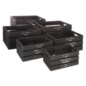 Ящик декоративные 30x22x40 см дерево черный, 6 шт. 86393214 STLM-2188060