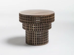 Medulum Низкий круглый журнальный столик из ореха Carabottino Car.tab