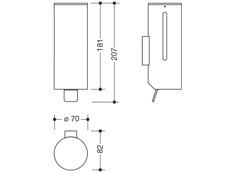 950.06.10101 Дозатор для мыла или дезинфицирующего средства с держателем HEWI Universalprodukte  - Вид №1