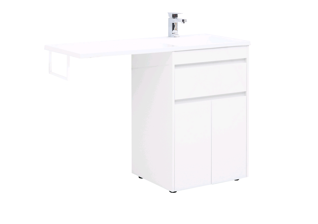 Тумба с раковиной Aquanet Токио 120 R белый (напольная, 1 ящик, 2 дверцы) 0023774500235500 - Вид №1