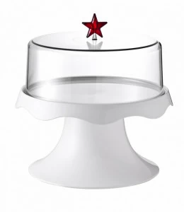 Тортовница белая на ножке подарочная средняя Merry Tray QUALY  00-3869540 Белый