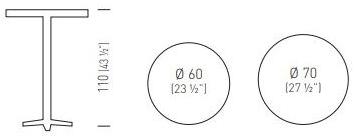 GABER Высокий стол с 3-звездочным основанием из алюминия и стали sun-id-1490947 - Вид №1