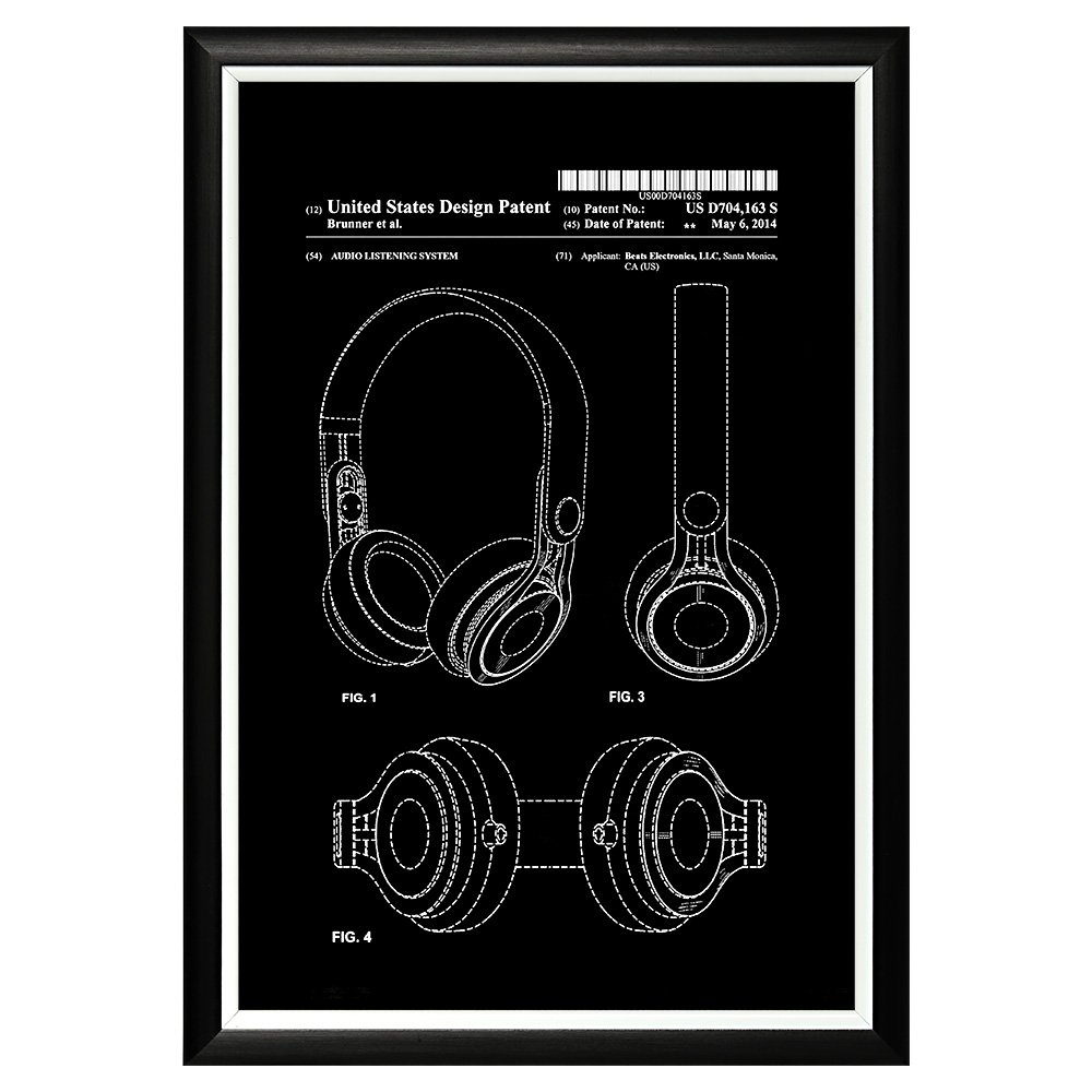 896521340_1818 Арт-постер «Патент на наушники, 2014» Object Desire 
