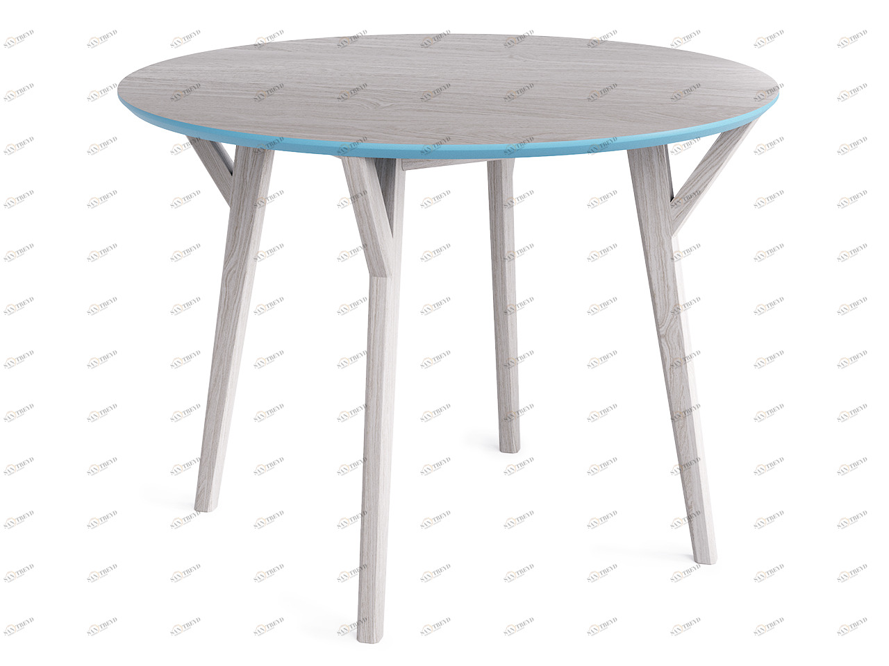 Обеденный стол круглый беленый дуб, веджвуд 102 см Circle THE IDEA  210016 Беленый дуб;бежевый 