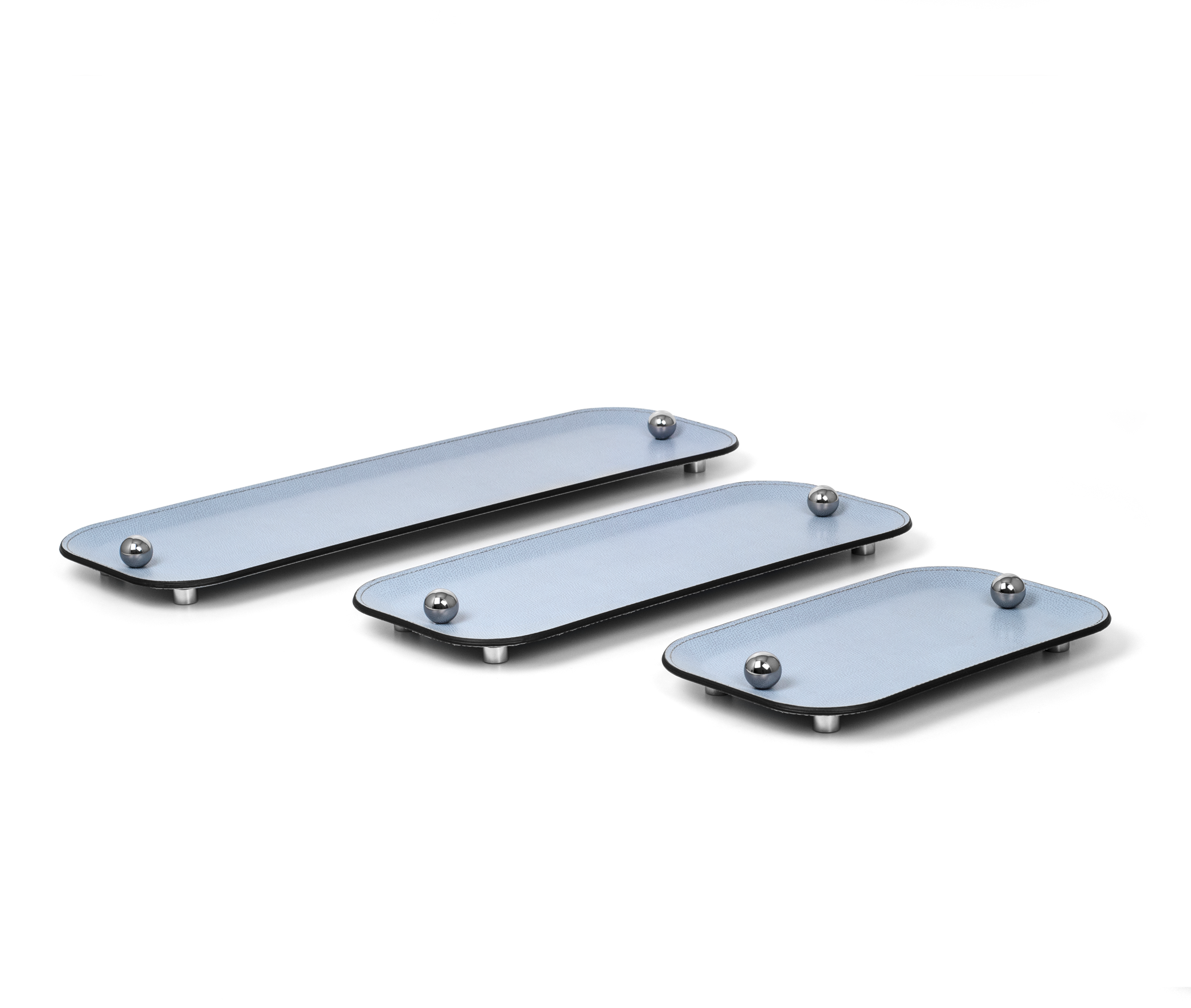 Поднос Олимпия - 36X15 см/металл-хром/тканая кожа_верблюжья Pinetti 00.1631.061.011 - Вид №2