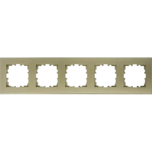 Рамка для розеток и выключателей Lexman Виктория плоская 5 постов цвет шампань матовый
