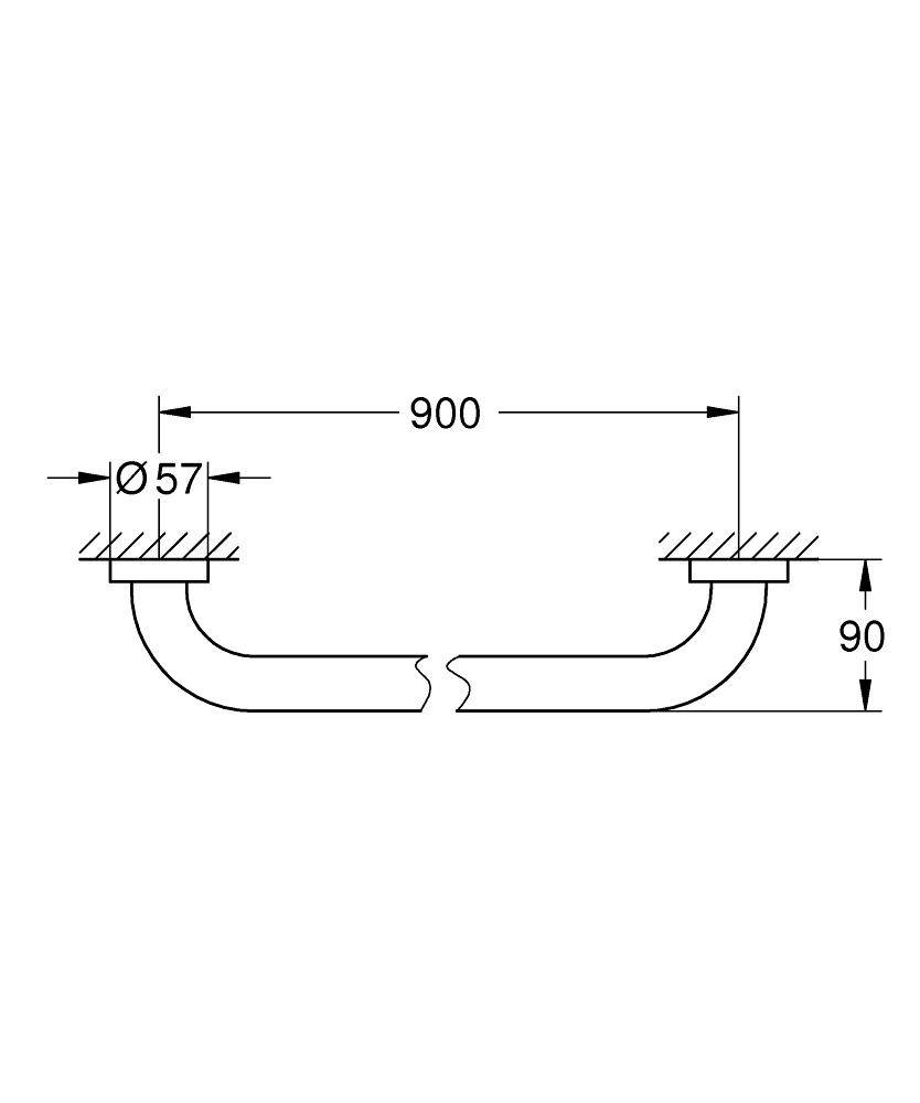 40795001 Ручка для ванной Grohe Essentials хром - Вид №1