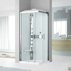 Novellini. Душевая кабина 90x70 A90x70 HYDROMASSAGE с низким душевым поддоном, крышей и парогенератором GLAX 3