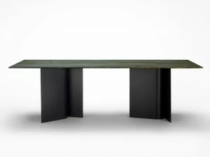 Ross Gardam Прямоугольный стол из алюминия и кварцита Breeze Bd01