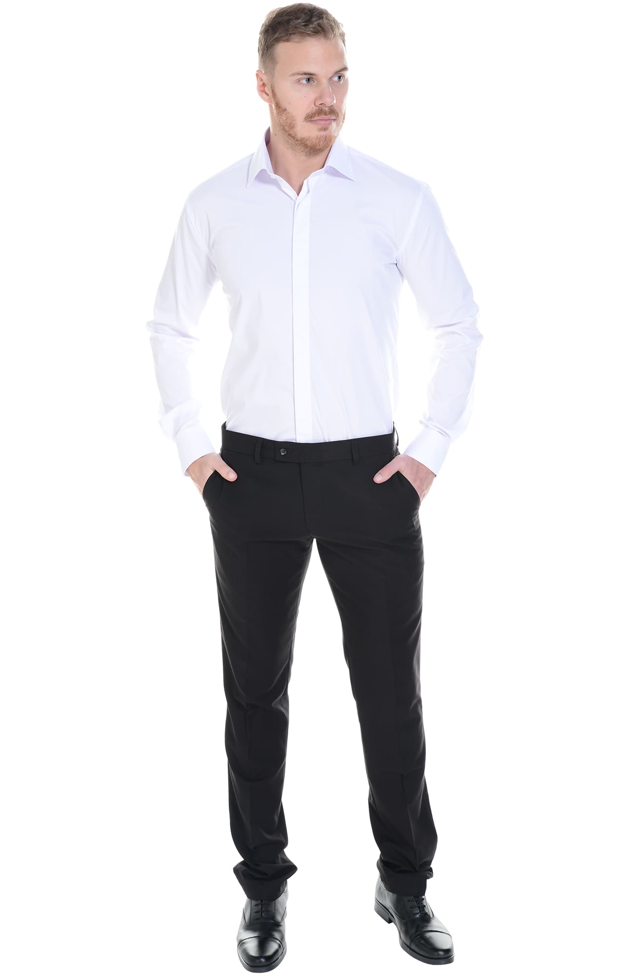 62462 Рубашка мужская  white El-Risto  Корпоративная одежда  размер 40/170-176  - Вид №24