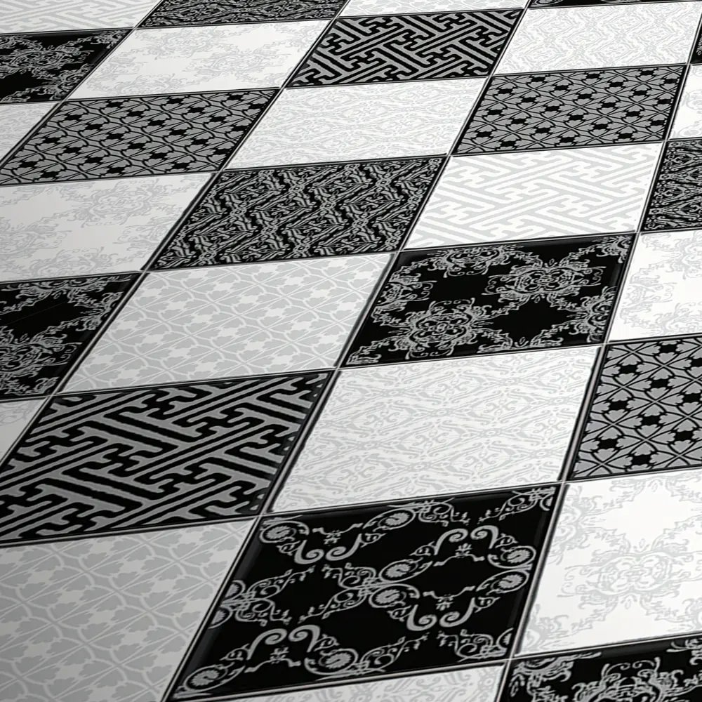 JUTEKS Линолеум «Викторианская шахматка» для гостиных и прихожих 82312400 STLM-0891433 - Вид №2