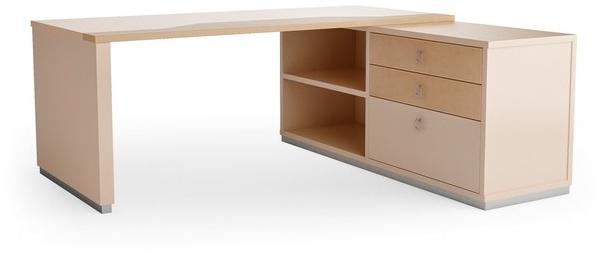 Caroti Угловой деревянный письменный стол в современном стиле с полкой и ящиками Concept 307 bold - Вид №4