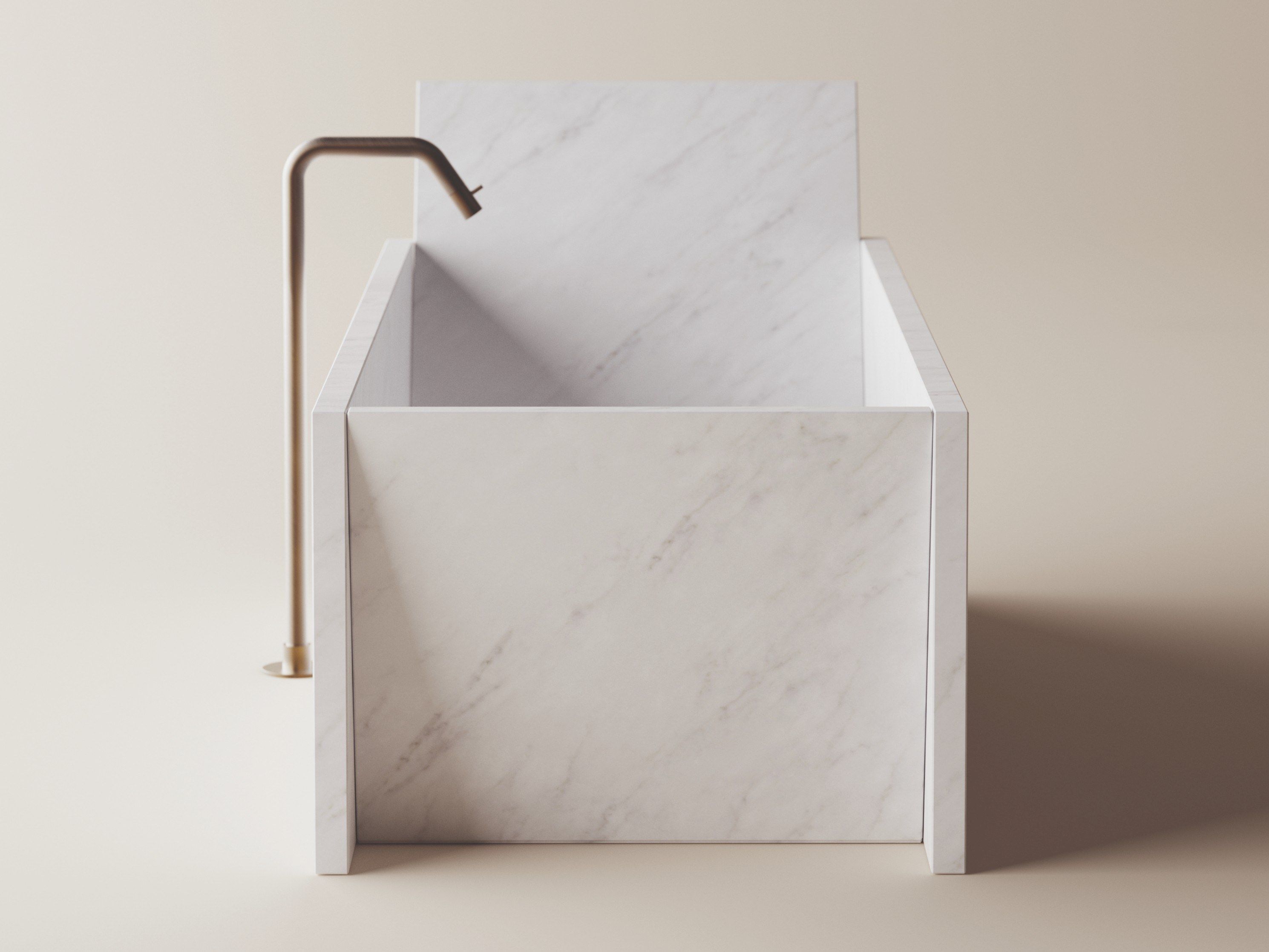 Мраморная прямоугольная ванна в центре комнаты Agape Face à face ARCH-00136267 - Вид №1