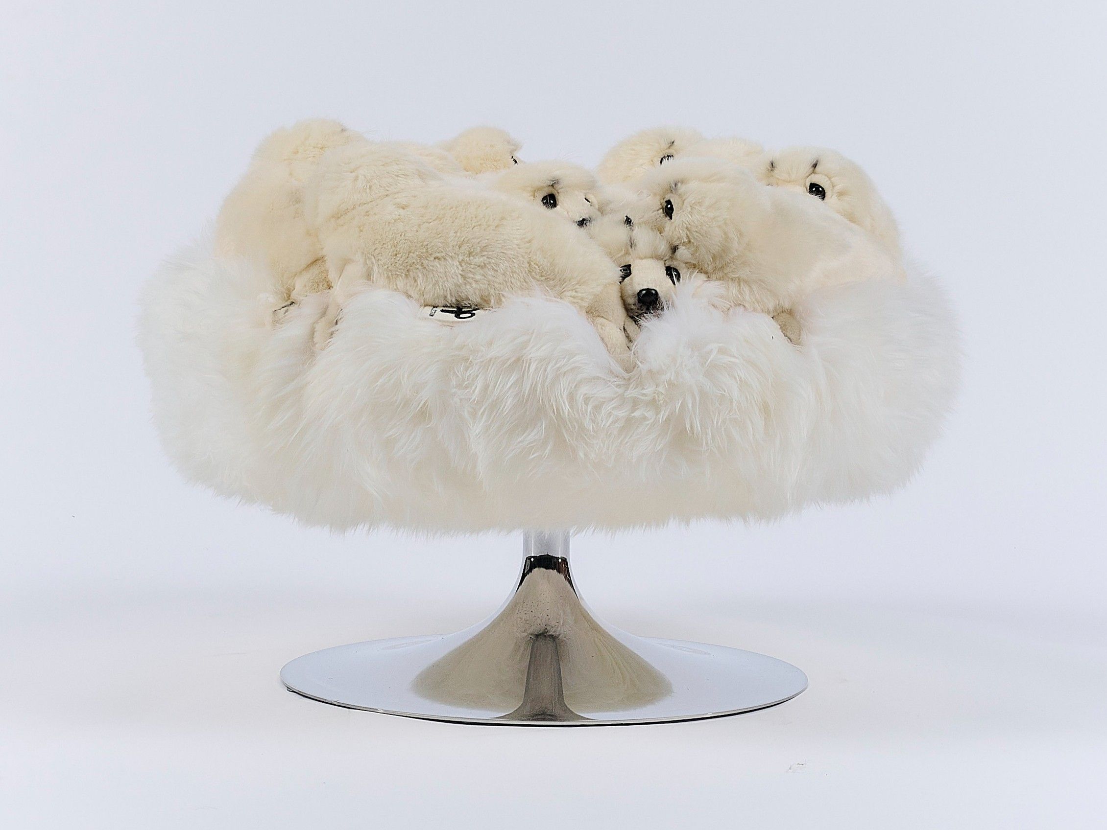 Полиэстер круглый пуф APCOLLECTION Снежный котик ARCH-00108846