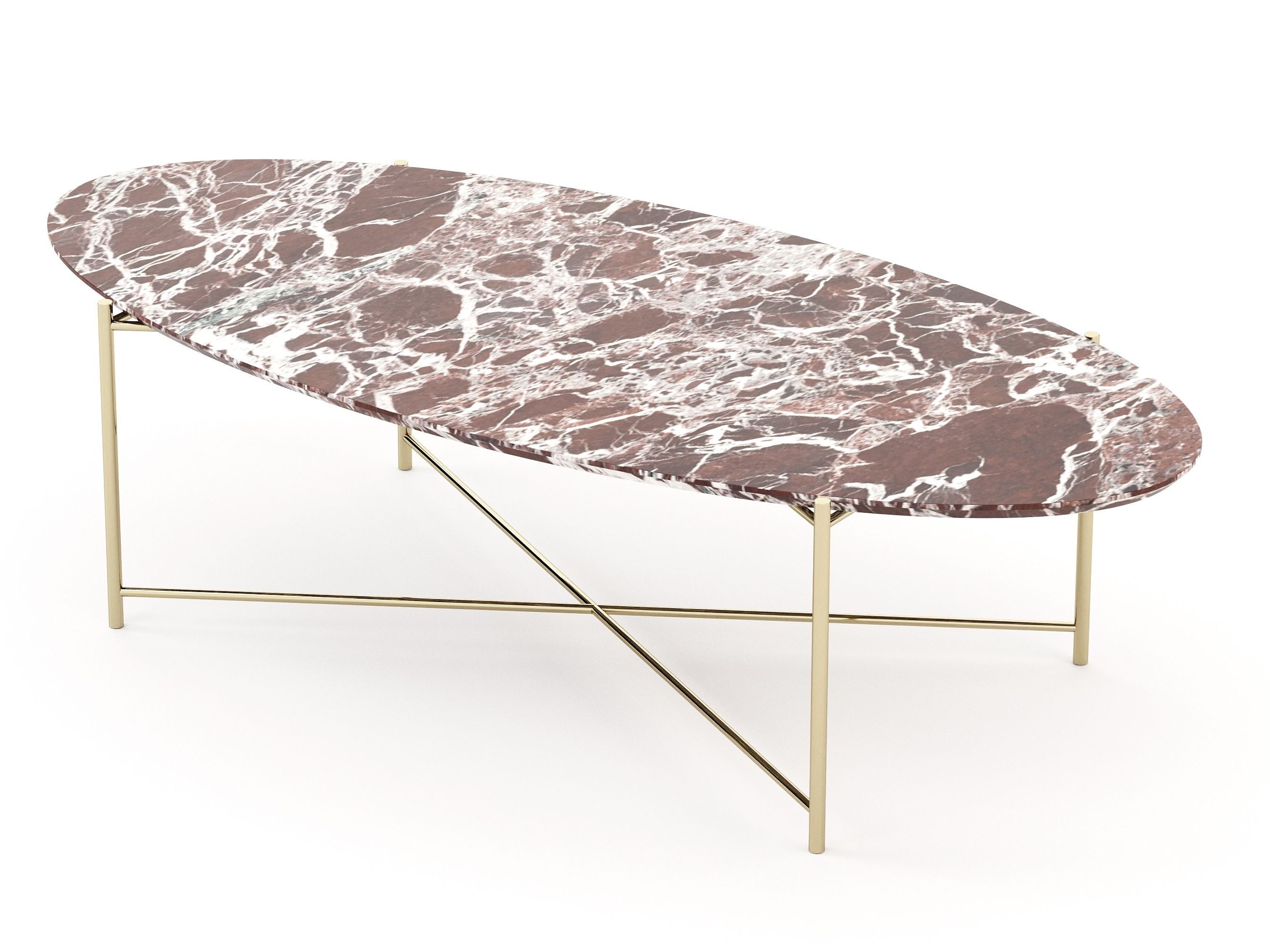 Овальный латунный журнальный столик для гостиной Stylish Club Vivian ARCH-00133091 - Вид №1