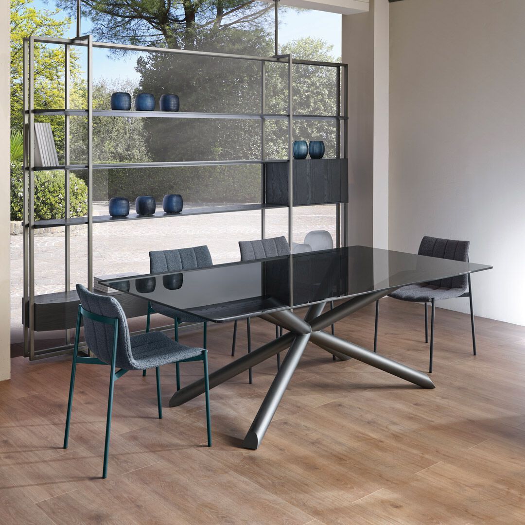 Прямоугольный садовый стол из нержавеющей стали и стекла Cantori THOMAS ARCH-00104151 - Вид №1