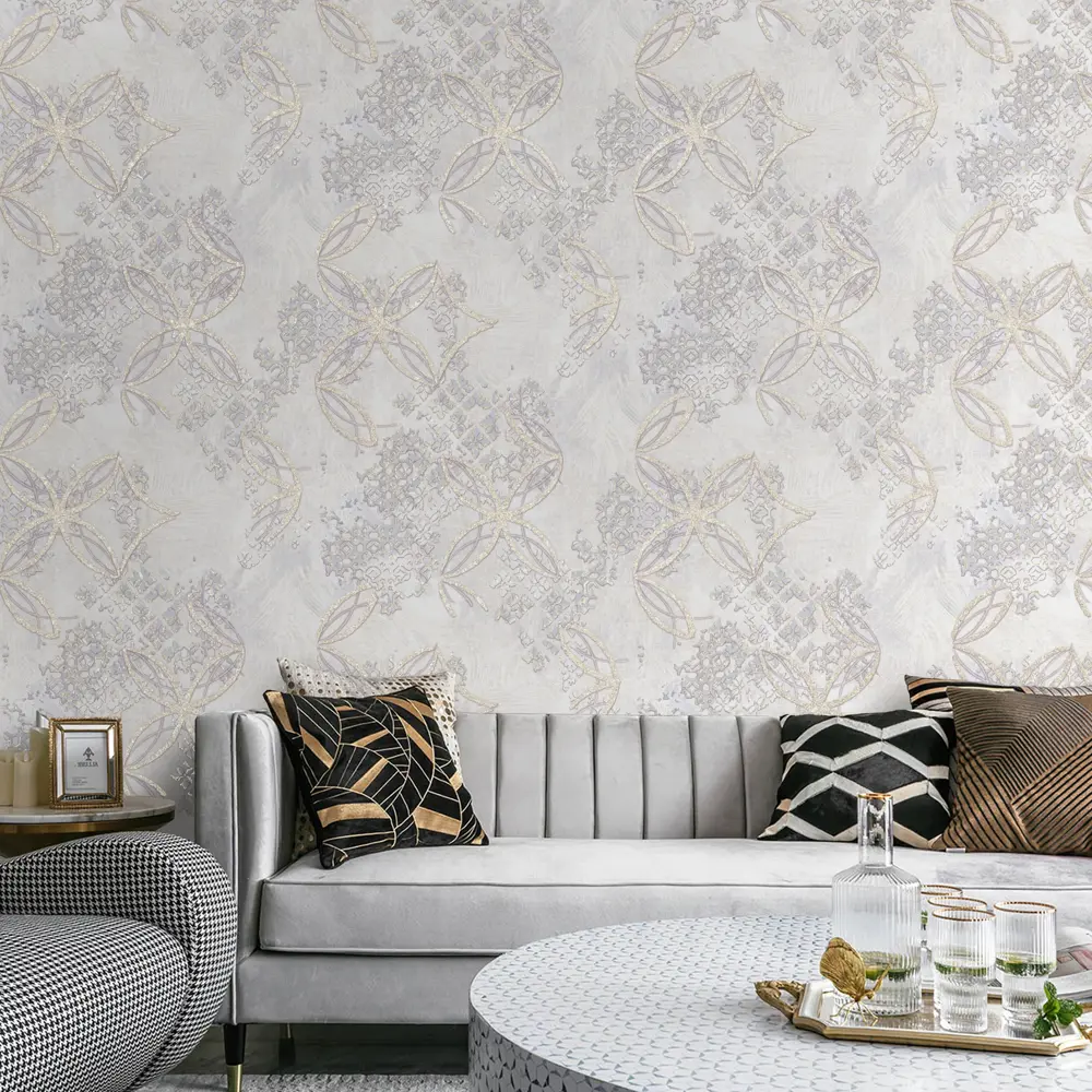 Обои флизелиновые Wallsecret Couture белые 1.06 м 8709-20 86931682 STLM-2088908 - Вид №4