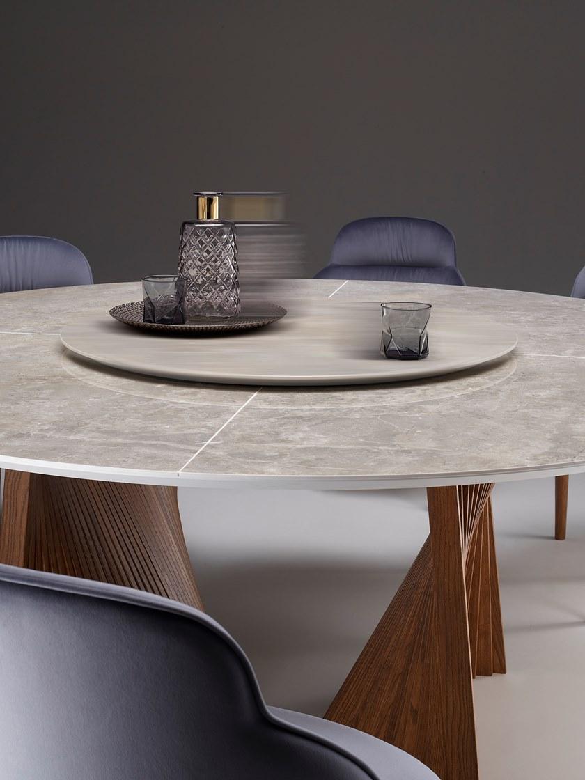 Natisa Круглый керамический стол с ленивой сьюзан sun-id-1349986 - Вид №1