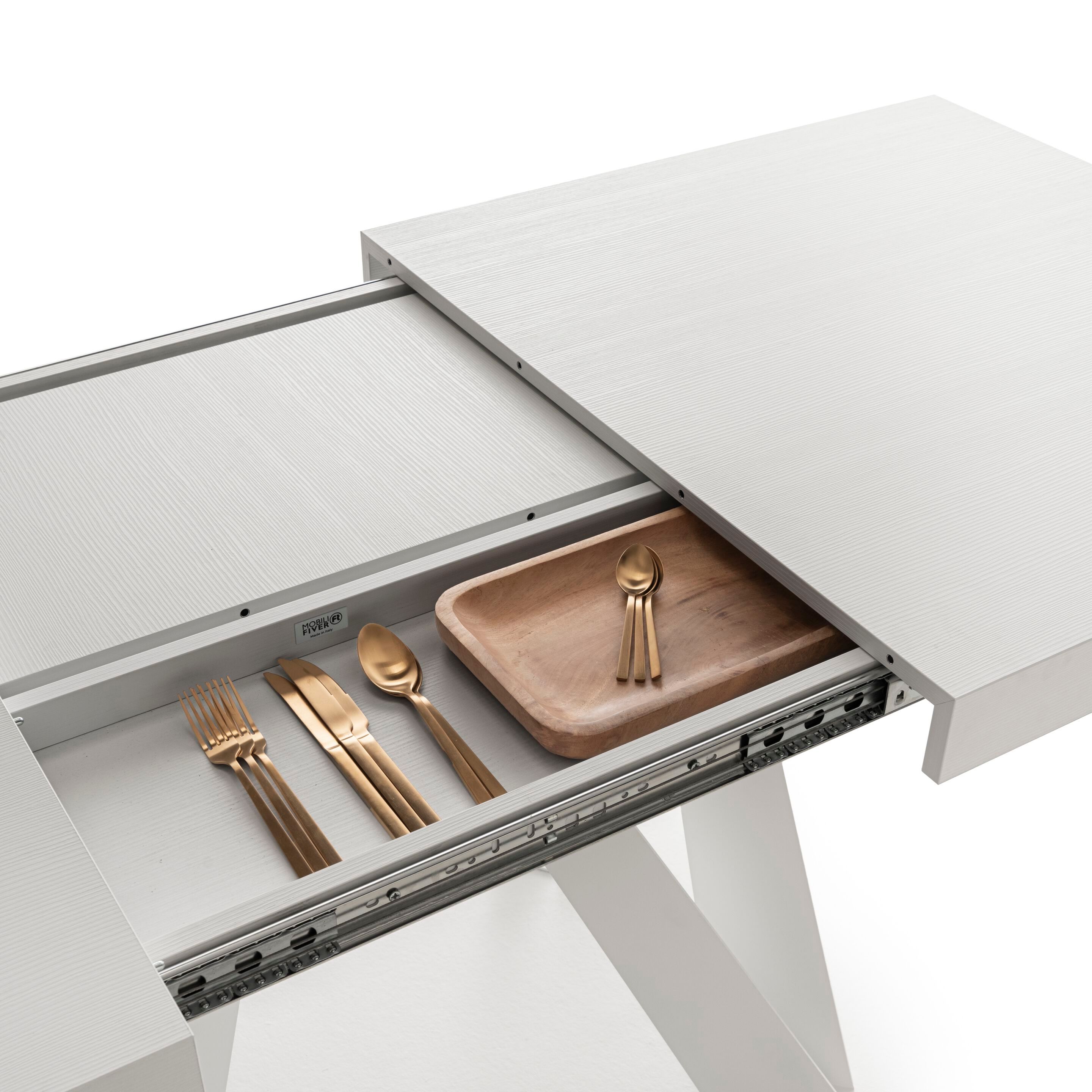 Выдвижной прямоугольный стол из железа с меламиновой столешницей Mobili Fiver ROMINA ARCH-00069646 - Вид №6