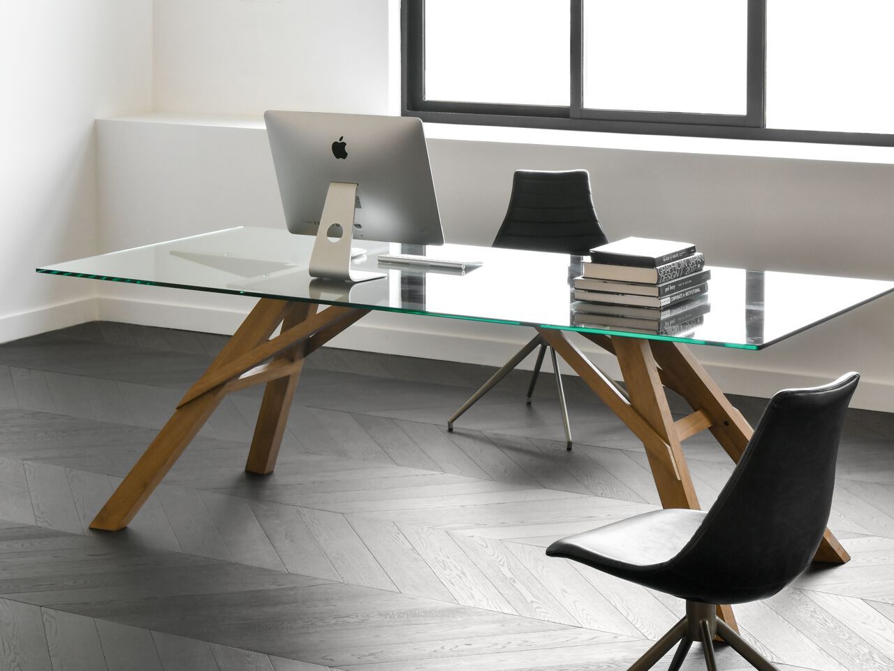 Прямоугольный стол из дерева и стекла Air Division ARCH-00080561 - Вид №5