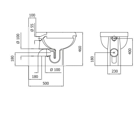 Фарфоровый туалет EVER Life Design SENIOR 46 ARCH-00084159 - Вид №3