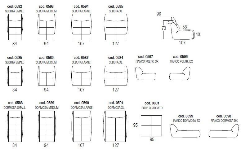 Egoitaliano Мягкая кушетка из ткани Selfy sun-id-1375563 - Вид №5