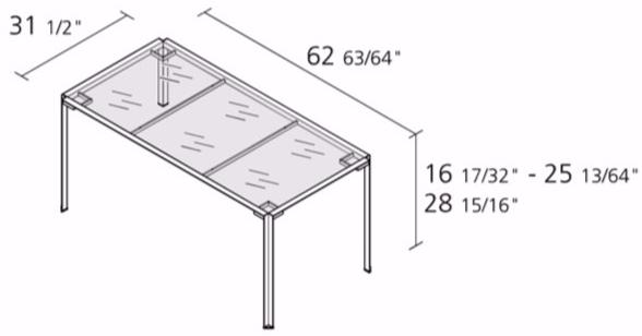 Alias Прямоугольный садовый стол из нержавеющей стали и стекла Green sun-id-1396980 - Вид №2