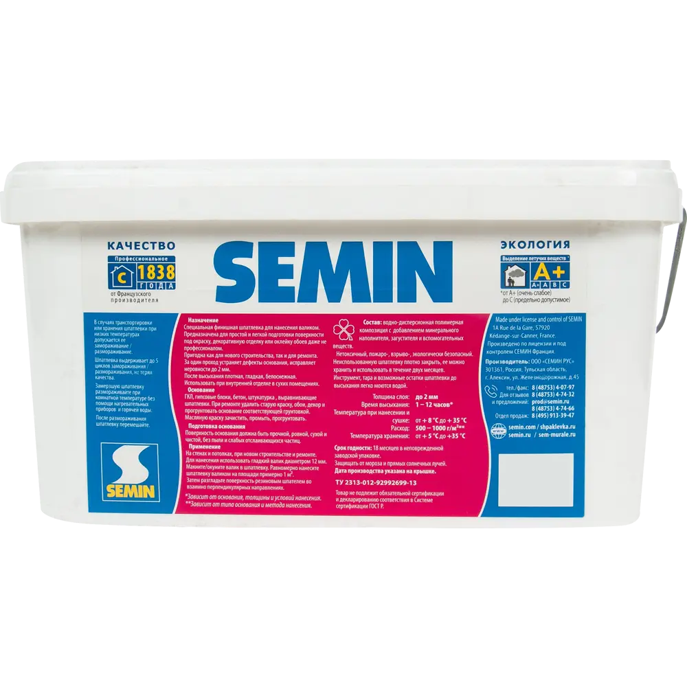 Шпаклёвка для нанесения валиком Semin 8 кг 14247792 STLM-2138580  - Вид №1