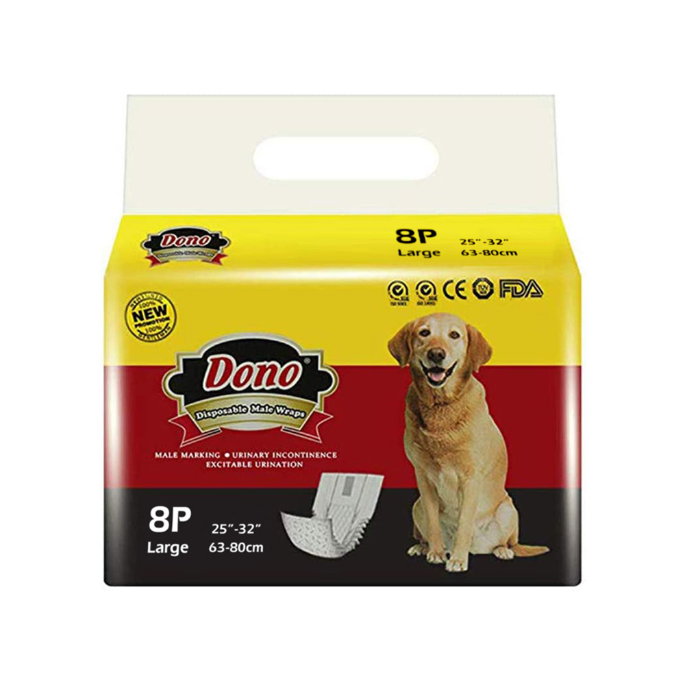ПР0055645 Пояса для кобелей Male Pet Diaper одноразовые впитывающие размер L,8шт Dono 