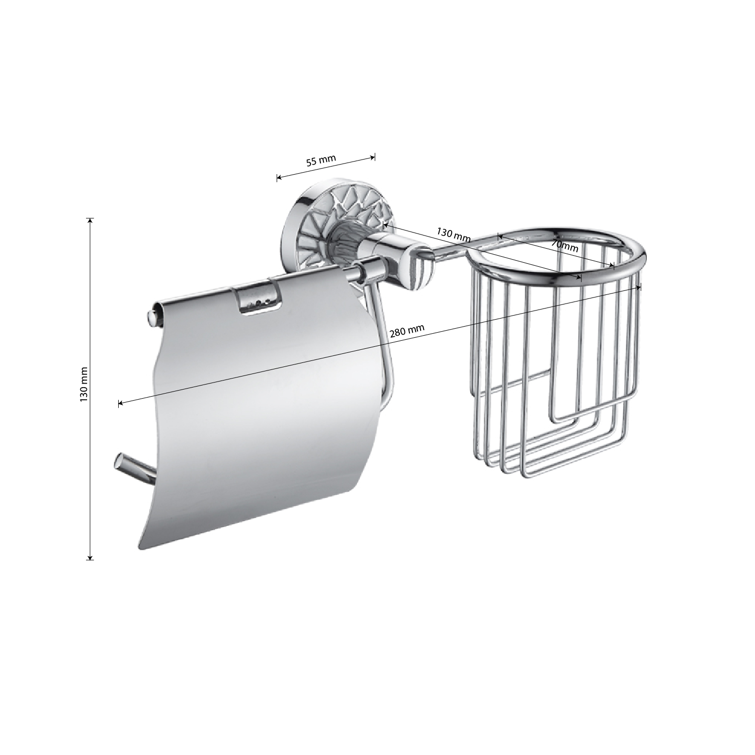 GFmark - Держатель освежителя воздуха и туалетной бумаги с экраном, с БЕЛОЙ МОЗАИКОЙ, код: 3216  - Вид №2