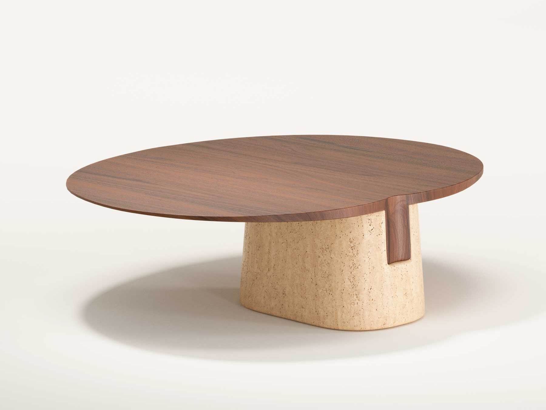 Овальный журнальный столик из дерева и травертина Wewood Anchor ARCH-00117262 - Вид №25