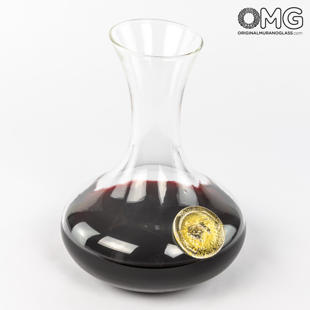 4840 ORIGINALMURANOGLASS Декантер Ламбруско с настоящим золотом - муранское стекло OMG 18 см  - Вид №1