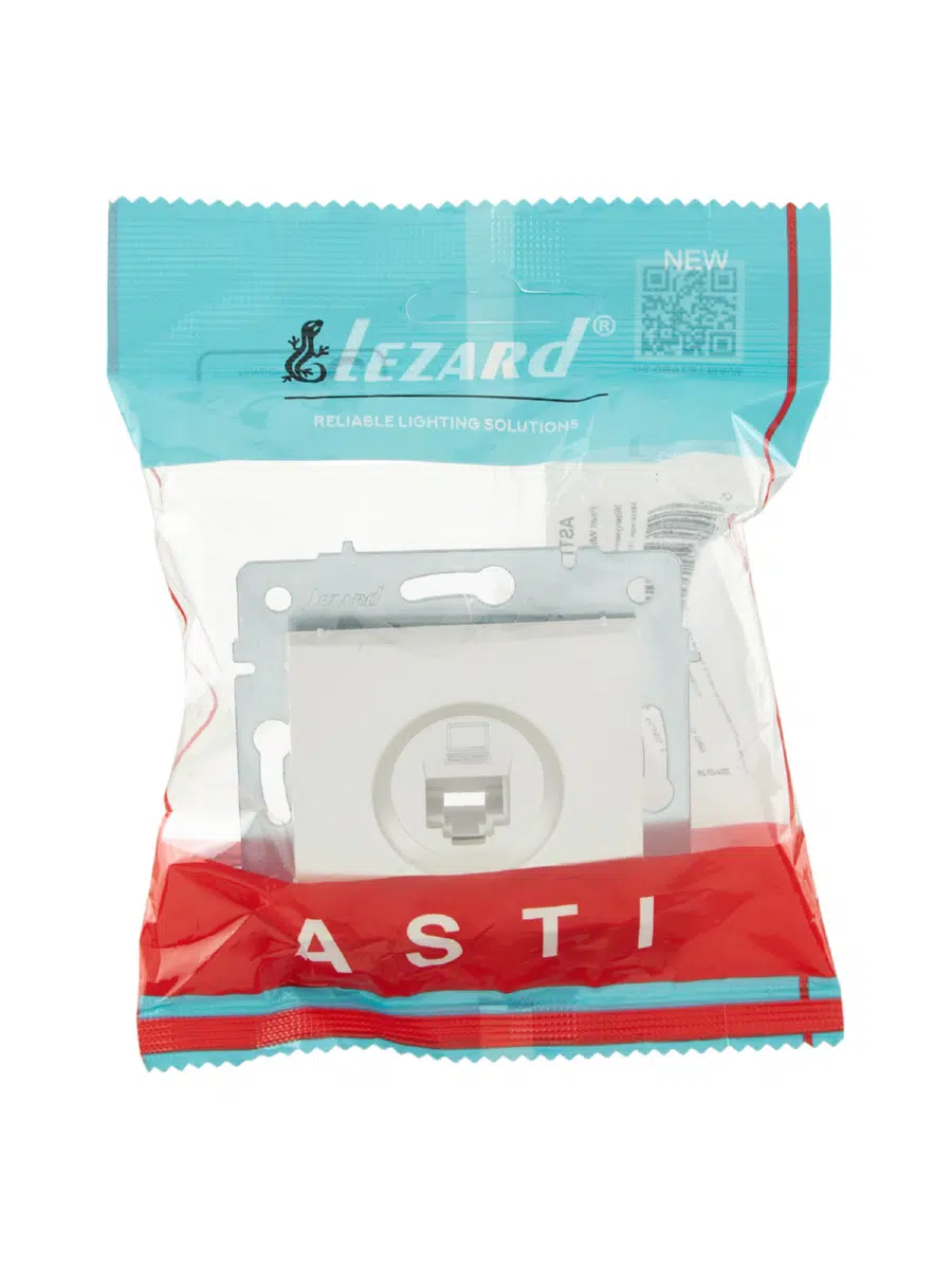 ASTI Розетка компьютерная жемчужно-белый перламутр механизм LEZARD 7081-3088-139