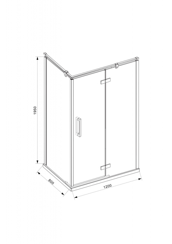 Душевое ограждение (R-open) одна распашная дверь BLACKLINE BS120.3113AB bravat  - Вид №5