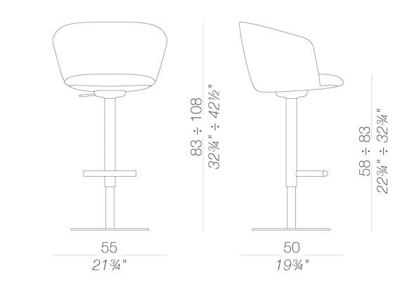 Регулируемый по высоте тканевый стул с подставкой для ног Lapalma перчатка ARCH-00013873 - Вид №1