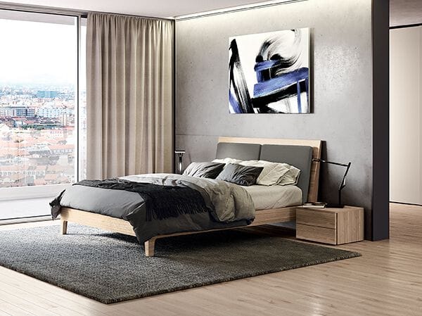 Деревянная двуспальная кровать с мягким изголовьем Febal Casa NAVONA SOFT ARCH-00134783