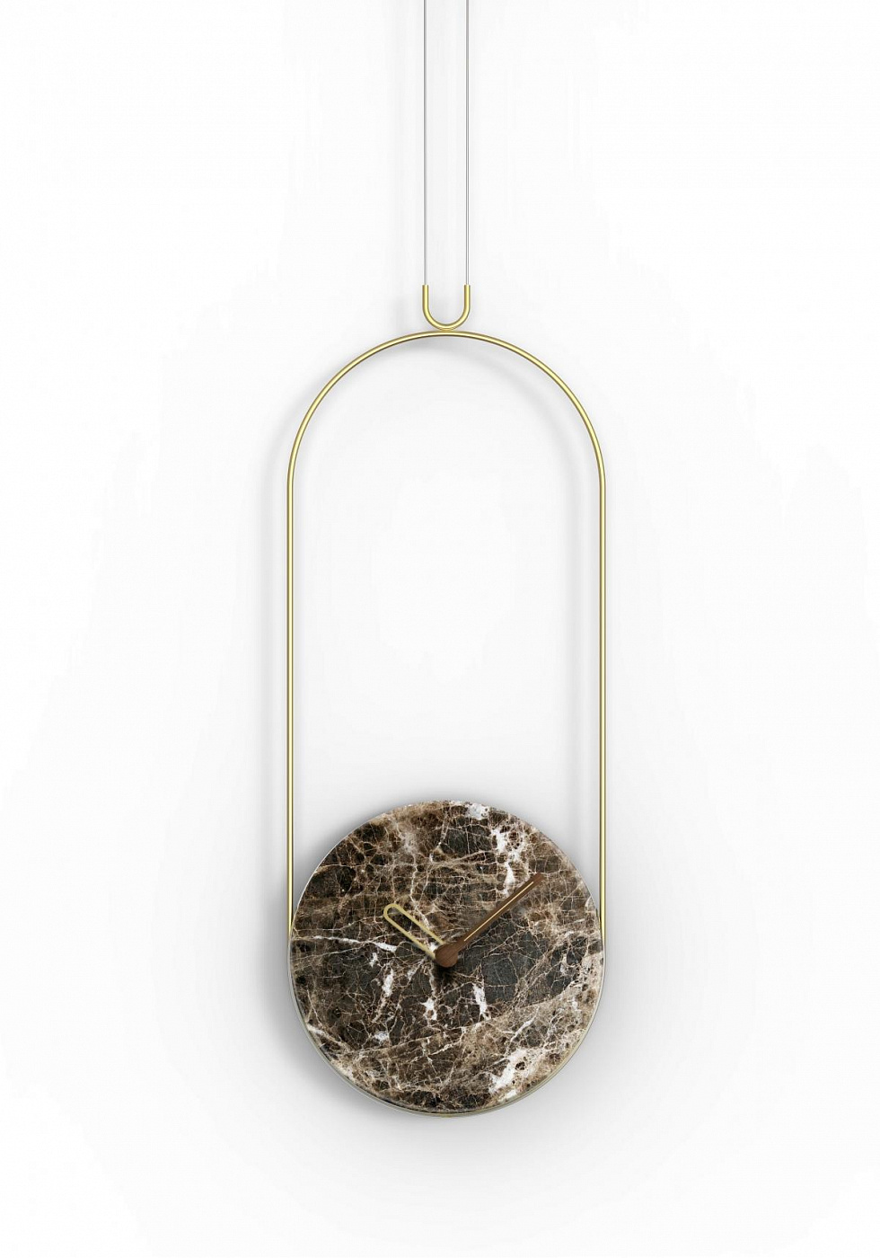072293 Часы мрамор Emperador - латунь Nomon Colgante 