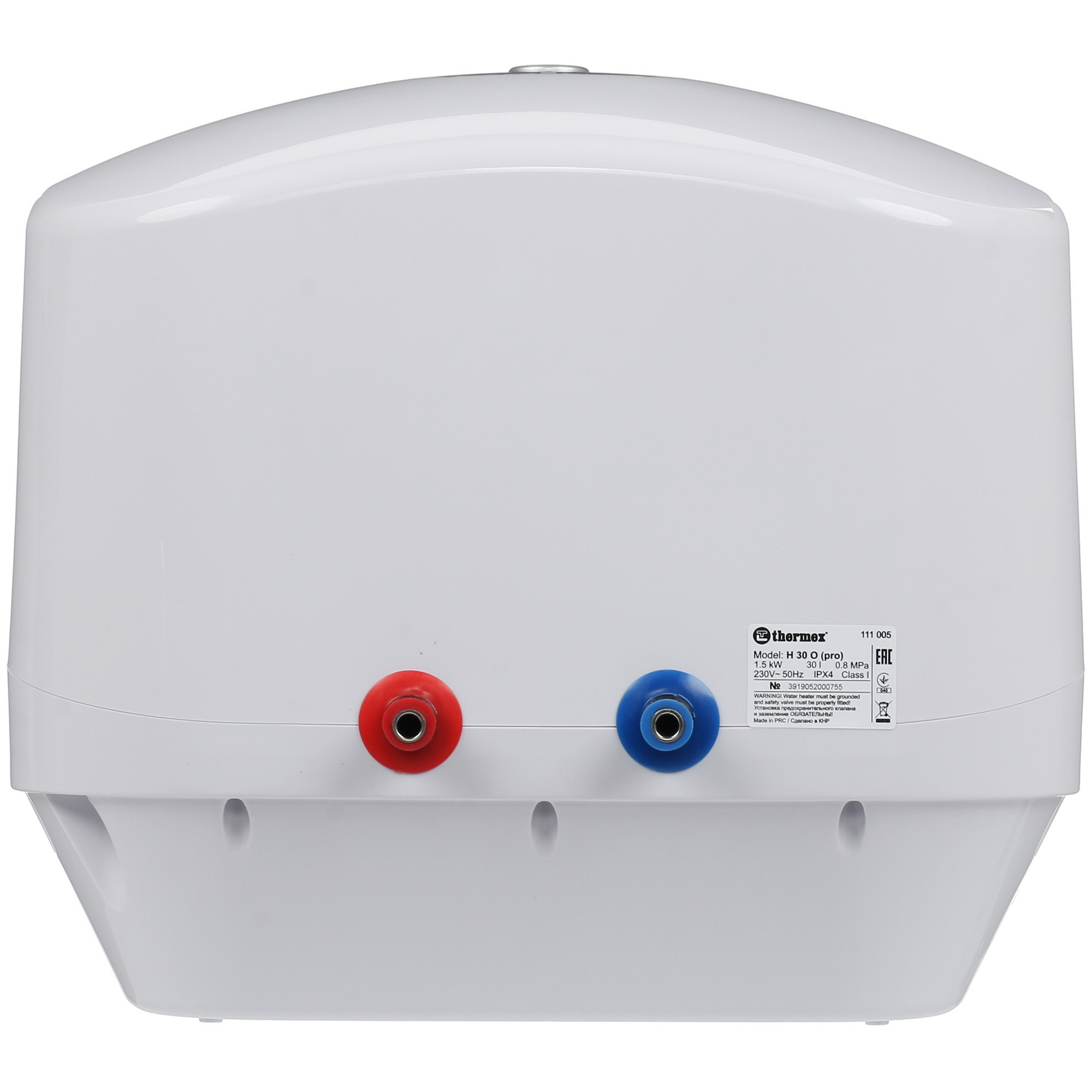 1293363 Водонагреватель Thermex H 30 O [накопительный, 30 л, стеклокерамика, нижняя, плоский, уст-ка: вертикальная, белый] STDN-0036786 - Вид №4