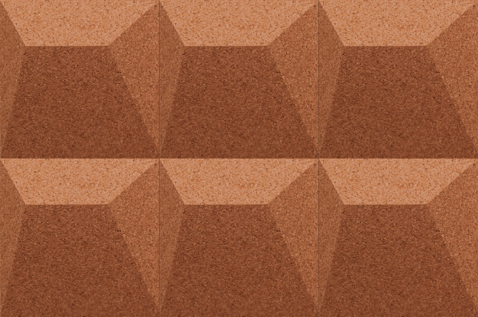 310 111 616 Пробковая 3D-плитка для стен Ramp Terracotta GRANORTE 3DForms