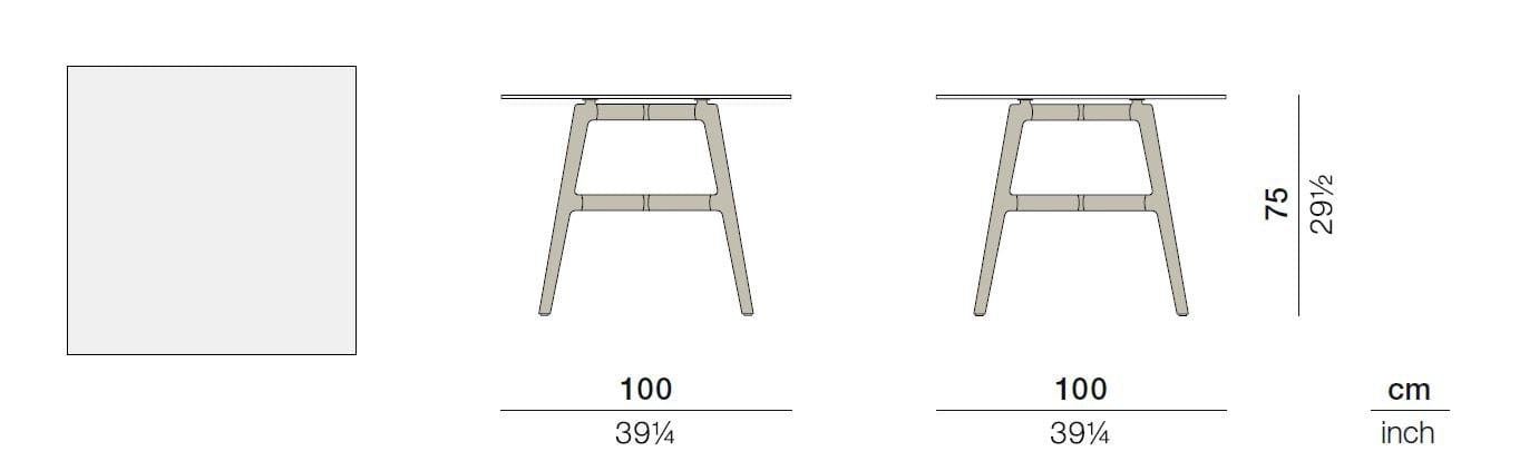 Квадратный садовый стол с керамической столешницей DEDON SEAX ARCH-00124428 - Вид №3