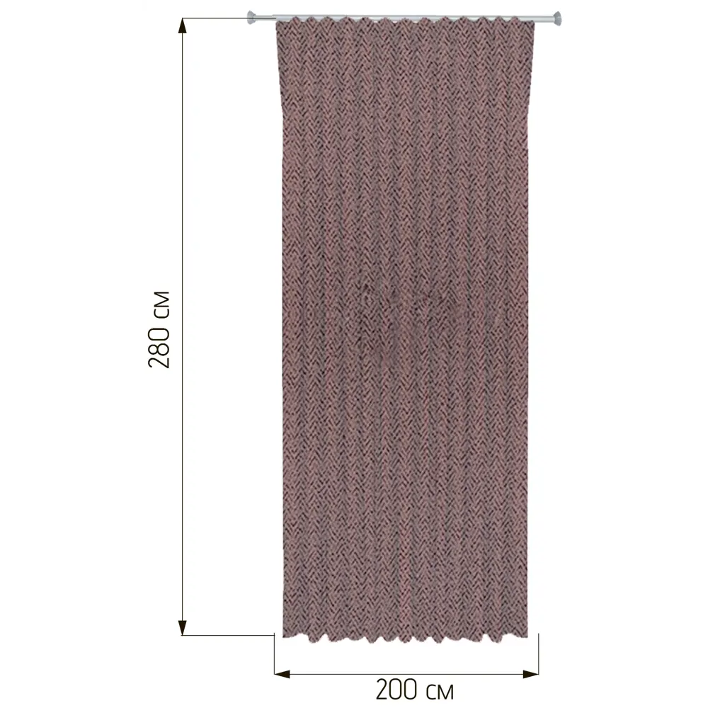 Штора WITERRA на ленте димаут 200x280 см терракотовый 89427490 STLM-1565984 - Вид №2